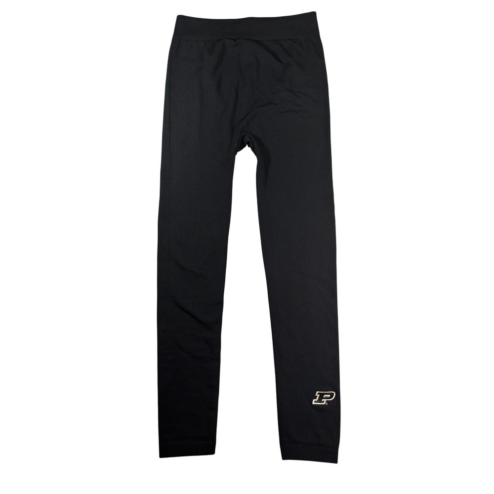 Purdue University Boilermakers Fleece Lined Leggings Black Women L/XL ZZ Logo